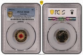 2012-C $2 Remembrance Day Colorized MS68
