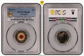 2012-C $2 Remembrance Day Colorized MS68