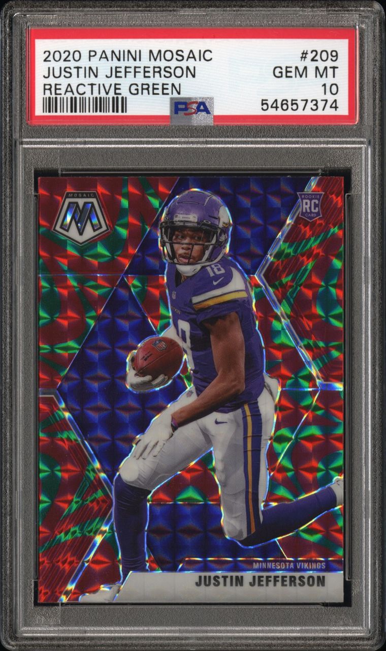 Justin Jefferson Panini Mosaic Pink Camo PSA 10 Rookie Vikings#209