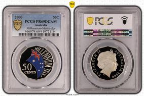 2000 50C Millennium - Colorized PR69DCAM