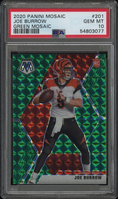2020 Panini PANINI MOSAIC GREEN MOSAIC #201 Joe Burrow front