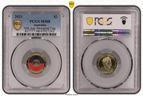 2021 $2 50th Ann Aboriginal Flag Colorized MS68