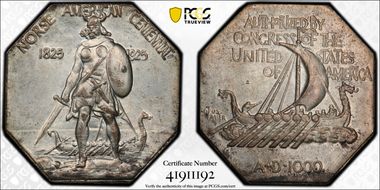 1925 AR Medal Norse American, Thick MS64