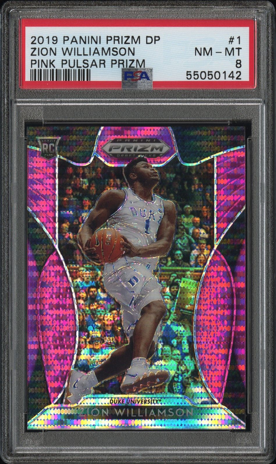 2019 Panini PANINI PRIZM DRAFT PICKS PINK PULSAR PRIZM #1 Zion Williamson front