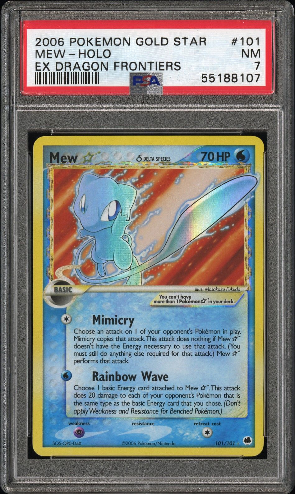 2006 Pokemon POKEMON EX DRAGON FRONTIERS #101 Mew-Holo front