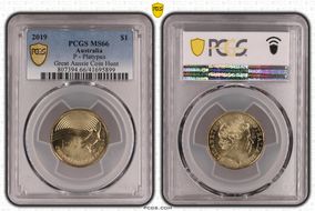 2019 $1 P - Platypus Great Aussie Coin Hunt MS66