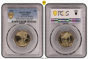2019 $1 S - Surf Life Saving Great Aussie Coin Hunt MS66