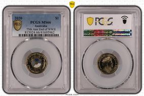 2020 $2 75th Ann End of WWII Colorized MS66