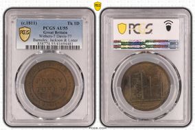 (c.1811) Tk 1D Withers-7 Davis-77 Barnsley, Jackson & Lister AU55BN