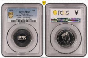 2020 20C AC/DC- Back in Black 40th Anniversary Colorized MS69