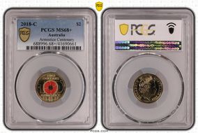 2018-C $2 Armistice Centenary Colorized MS68+