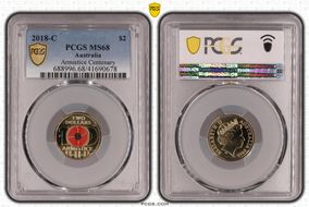 2018-C $2 Armistice Centenary Colorized MS68