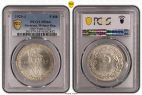 1925-J 5 Mk 1000 Years J-322 MS64