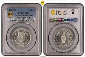 1929-G 3 Mk Constitution J-340 MS64
