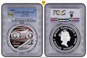 2008-P $1 Indian Chief KM-81 Colorized Ag PR70DCAM