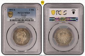 1893-E 2 Mk J-124 MS65