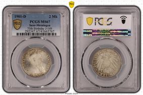 1901-D 2 Mk 75th Birthday J-149 MS67