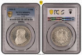 1908-D 3 Mk J-152 MS66PL