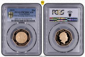 2019 50p S-H55 Scouting Anniversary Au PR70DCAM