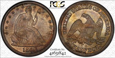 1846-O 50C Tall Date MS62