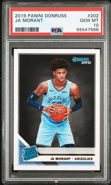 2019-20 Panini Donruss Rated Rookie #202 Ja Morant Rookie Card