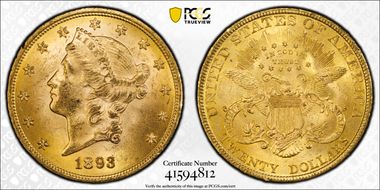 1893 $20 MS63