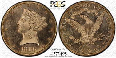 1886-S $10 Saddle Ridge Hoard MS64PL