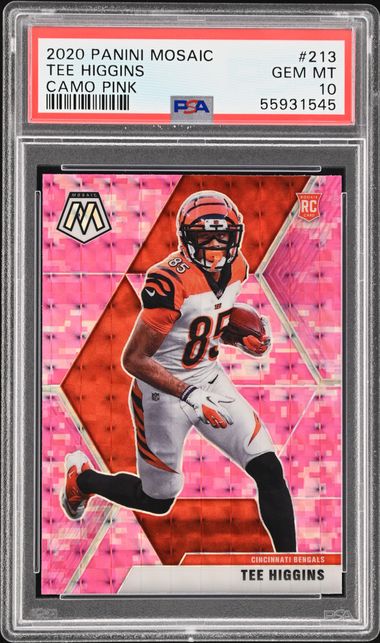 2021 Panini Mosaic Camo Pink Prizm Mac Jones RC On Card PSA/DNA