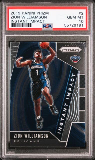 2019 Panini Prizm Instant Impact 2 Zion Williamson Rookie Card