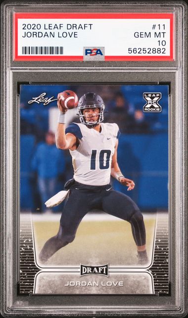 2020 Leaf Draft #11 Jordan Love Rookie Football Card