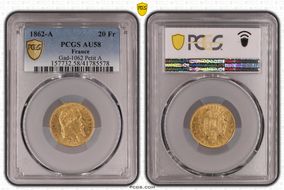 1862-A 20 Fr Gad-1062 F-532 Petit A AU58
