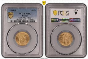 1864-A 20 Fr Gad-1062 F-532 MS62