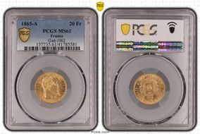 1865-A 20 Fr Gad-1062 F-532 MS61