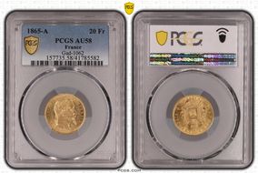 1865-A 20 Fr Gad-1062 F-532 AU58