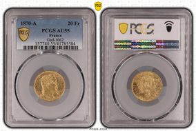 1870-A 20 Fr Gad-1062 F-532 AU55