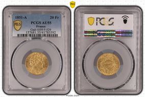 1851-A 20 Fr Gad-1059 F-529 AU55