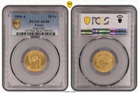 1860-A 20 Fr Gad-1061 AU58