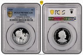 2020 $1 Kangaroo at Dawn 1/2oz Ag PR70DCAM