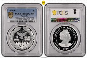 2020-P $1 75th Ann. End of WWII PR70DCAM
