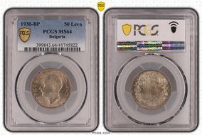 1930-BP 50 Leva KM-42  Ag MS64