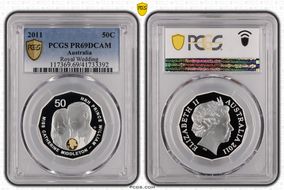 2011 50C Royal Wedding Ag Selective Gilt PR69DCAM