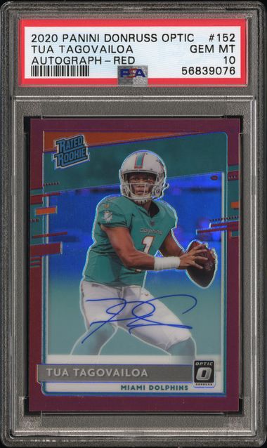 Tua Tagovailoa 2020 Panini Absolute Autograph Rookie Jersey Card