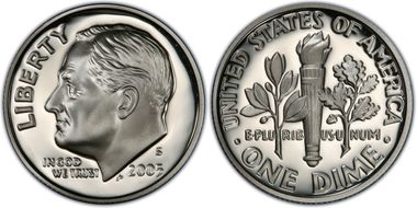 2005-S 10C Silver PR70DCAM