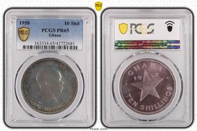 1958 10 Shil Independence PR65