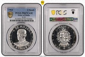 1964 2 Scudi X#10 PR67CAM