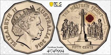 2014 50C Western Front Colorized MS68