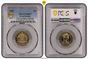 1983 £1 S-J1 Ensigns Armorial MS67