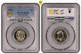 1997 £1 S-J12 English Design MS68