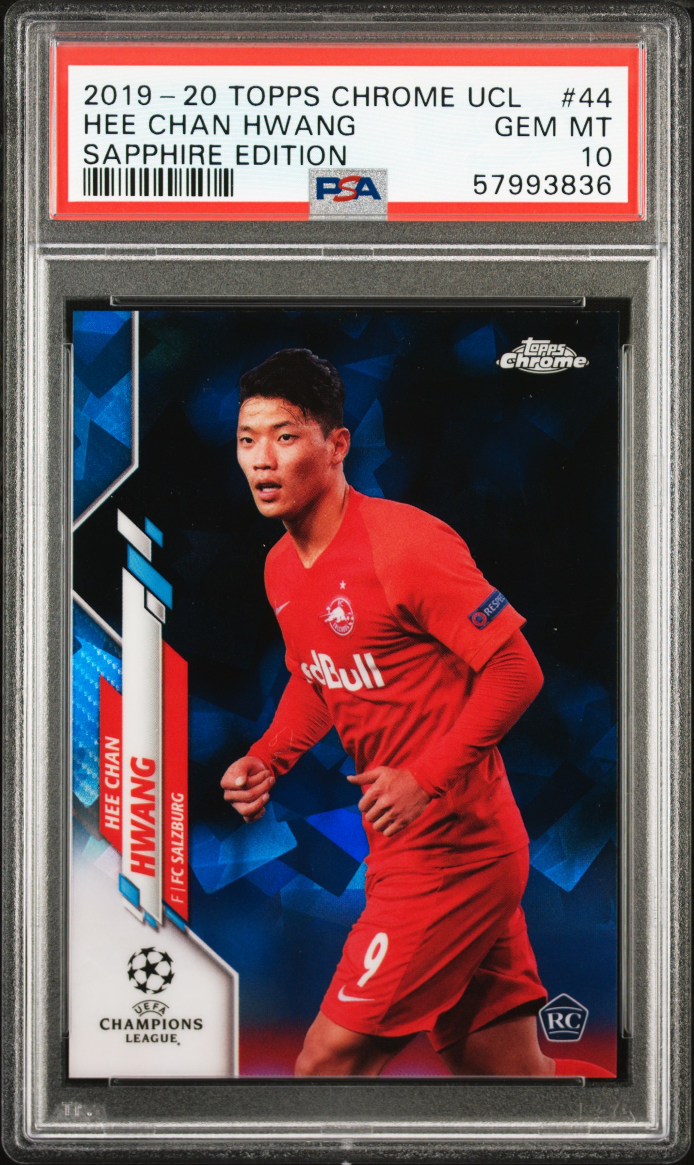 2019 Topps Chrome UEFA Champions League Sapphire Edition #44 Hee Chan Hwang – PSA GEM MT 10