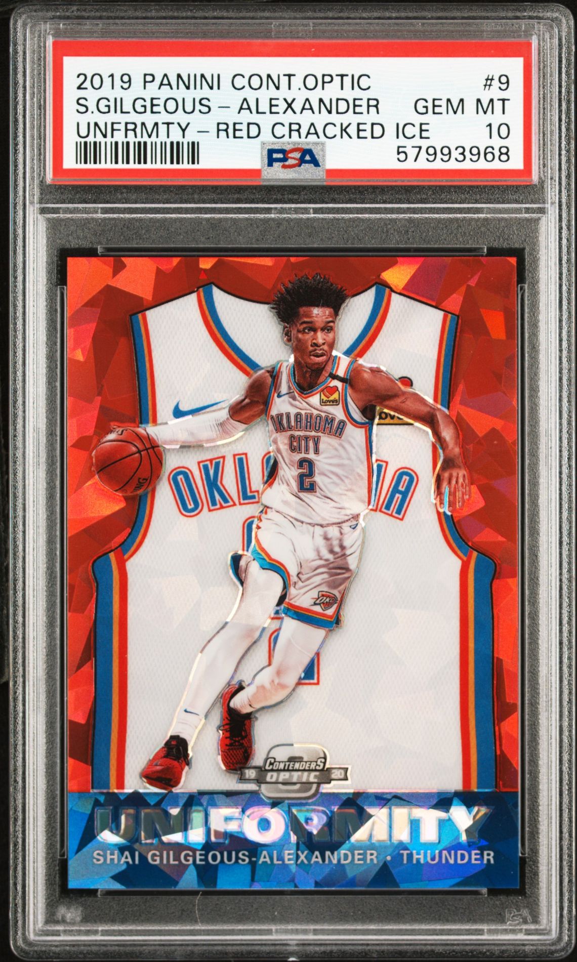 2019 Panini PANINI CONTENDERS OPTIC UNIFORMITY UNFRMTY-RED CRACKED ICE #9 S.Gilgeous-Alexander front